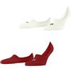 Burlington Everyday Multipack M In cotone invisibili tinta unita confezione di 2 paia, Calzini fantasmini Uomo, Rosso Active Red 8105, 45-46