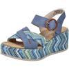 Rieker Sandali da donna 69469 con zeppa, blu, 39 EU