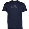 CMP - T-Shirt in Jersey da Uomo, B.Blue-Bianco, 46