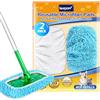 KEEPOW 2 Panni Cattura Polvere per Swiffer Scopa - Panni Riutilizzabili Microfibra Lavapavimenti - Panni Cattura Polvere Pavimenti per Uso da asciutte e da bagnate