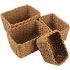 BUCOMTU Set di 4 Cestini Portaoggetti, Cestini Organizer in Vimini Naturale, per Bagno, Armadio, Cucina o Cameretta