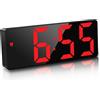 JQGO Sveglia Digitale da Comodino, Sveglia Digitale da Comodino Snooze con Visualizzazione, Ampio Display LED Digitale/Data/della/Temperatura, USB e Alimentato a Batteria, Rosso