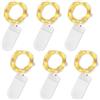 Jsdoin Stringa Luci LED a Batteria, 6 Pezzi Impermeabile 20 LED 2M Mini Lampada a Fili di Rame Bianco Caldo, per Interni ed Esterni, Natalizi, Matrimoni, Feste di Compleanno (Bianco caldo, 6 Pezzi)