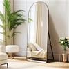 ECHOLYMTT Specchio da Terra ad Arco 168x60 cm, Specchio da Parete con Cornice in Alluminio Dorato, Design Moderno, da Appoggiare o Appendere per Soggiorno, Camera da Letto, Ingresso