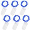 Jsdoin Stringa Luci LED a Batteria, 6 Pezzi Impermeabile 20 LED 2M Mini Lampada a Fili di Rame Bianco Caldo, per Interni ed Esterni, Natalizi, Matrimoni, Feste di Compleanno (Blu, 6 Pezzi)