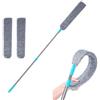 CHIRISEN Spolverino per Polvere Allungabile, CHIRISEN Spolverino Telescopico con 2 PCS Lavabile Panni, Pieghevole, Pulitore per Sotto Letto, Alti Soffitti, Sotto Mobili, Divano, Armadi, Spazi Stretti