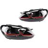 IBNBRO Proiettore Fanale Anteriore Per VW Per Golf 6 Faro 2009-2012 Per Golf 6R Gruppo Faro LED DRL Daytime Running Indicatore Di Direzione Accessori Auto Gruppo Fari Anteriori(Xenon Red)