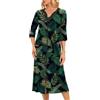 Verve Jelly Accappatoio da donna con cerniera, maniche a 3/4, stampa floreale, leggero, con tasche, abbigliamento da casa da donna