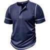 MakingDa Maglietta da Uomo Button Henley Collar Cuciture Contrastanti Henley Shirt Slim Fit Vintage Leggero Tennis Smart Tee Top Sport Basic Casual Estate Shirts