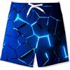 Fanient Costume da Bagno Ragazzi Pantaloncini con Stampa Blu Lava Crack Pantaloncini da Surf ad Asciugatura Rapida Pantaloncini da Vacanza 13-14 Anni