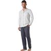 Lovable Pigiama Aperto in Cotone Jersey | Giacca con Bottoni e Piping a Contrasto | Pantaloni Lunghi con Coulisse e Tasche | Nightwear & Loungewear Uomo, Grigio Chiaro 5 - L