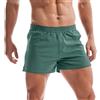 Amy Coulee Pantaloni da notte corti da uomo in cotone 3, pantaloncini da notte leggeri da uomo, con spacchi laterali, verde, L