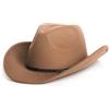 Zylioo Cappello da cowboy XXL in feltro per testa grande, cappello western con tesa larga, cappello Fedora Panama con fibbia per cintura per uomo e donna
