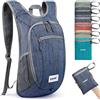 G4Free Piccolo Zaino Pieghevole 10/15 L Leggero e Pieghevole Outdoor Zaino da Viaggio Borsa a tracolla, nero scuro, 15Liters, Zaino daypack