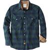 Dubinik® 6 oz Camicia Uomo Flanella Camicia Pile Cotone Western Cowboy Bottone di Perla Manica Lunga Pesante Quadri Vintage Verde Chiaro E Blu 3XL