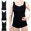 SES Maglietta Intima da Donna Confezione da 3 con Pizzo Realizzata in 100% Cotone