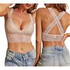 SHEKINI Reggiseno Donna Senza Ferretto Reggiseni per Dormire Bralette in Pizzo Brassiere con Coppa Imbottita Removibile Scollo Profondo Elegante Abbigliamento Intimo Donna Biancheria Intima
