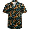 Keiutexe Camicie hawaiane da uomo a maniche corte con bottoni, Tigre., XL