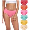 wirarpa Mutande Donna Cotone Vita Media Comode Slip Elasticizzato Intimo di Base Pacco da 6