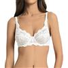 Vanever Reggiseno da Donna con Ferretto Coppa Piena Pizzo Push Up Balconcino Coppa Morbido Smooth Microfibra, Bianco 38C