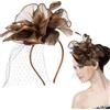 Generico Fascinator Cappello Donna Nero in Rete e Seta Clip e Cerchietto Staccabili per Banchetti e Balli, Accessorio Elegante e Delicato per Party Cocktail