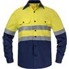 Yukirtiq Camicia Uomo da Lavoro Meccanico Polo a Maniche Lunghe Abbigliamento da Lavoro ad Alta visibilità Camice Blu Divisa da Lavoro con 2 Tasche