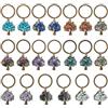 SUPERFINDINGS 20 pz 10 colori Albero di Portachiavi Ciondolo con Pietra Preziosa Sfusa Portachiavi Portachiavi Fatto A Mano con Portachiavi Tibetani Divisi In Lega per Ornamenti Matrimoni Bomboniera