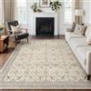 GENIMO Tappeto Antiscivolo Lavabile, Colore Beige Vintage, 200x290 cm | Boho Vintage, Antiscivolo e Lavabile in Lavatrice, Elegante per Camera da Letto, Studio, Ingresso, Sala da Pranzo
