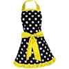 Pitycbo Grembiule Da Cucina Da Donna, Grembiule Da Regolabile con Motivo a Pois, Giallo