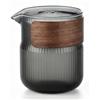 Holzwurm Bricco per latte piccolo, 300 ml, in vetro (Nero) | Con rivestimento in noce, design ispiratore per caffè, tè e molto altro ancora
