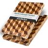 MAKUMORI Premium Tagliere Legno di Testa 40x29x3cm Motivo 3D | Tagliere da cucina in hevea (3D e carbonizzato); FSC®; scanalatura per succhi; ampi manici; piedini in gomma antiscivolo