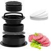Hniuyun Pressa per hamburger Patty Maker, pressa per hamburger antiaderente 3 in 1 con 100 pezzi di carta cerata per fare hamburger a forma perfetta