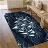 Generic Tappeto per area barche a vela, stile nautico contemporaneo, onde, nuvole, estate, blu navy, a pelo basso, in spugna, zerbino per interni, non perde pelo, lavanderia, bagno, porta d'ingresso, 90 x 15