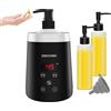 JOJOCOSMO Scaldaolio da massaggio Scalda lozioni da massaggio professionale per SPA, Scaldaolio automatico per lozioni e creme da salone, casa, con due dispenser per bottiglie di olio Nero