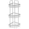 NONE Mensola angolare per doccia in alluminio a 3 livelli, organizer da bagno resistente alla ruggine con cestini in metallo e design moderno, ideale per shampoo, gel, spugne e accessori da bagno