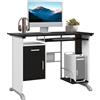 HOMCOM Scrivania per computer in MDF 100 L x 52 P x 75 H cm bianco e nero