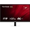ViewSonic Monitor LED Viewsonic VA2708-4K-HD 27" IPS UHD 4K HDR - Tempo di risposta 4ms - 16:9 - Inclinazione regolabile - HDMI, DisplayPort, Audio - Angolo di visione 178º - VESA 100x100mm