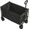 SONGMICS Carrello Pieghevole, Carrello, Carrello da Giardino, Compatto e Piccolo, con Manico, con 4 Ruote Rinforzate, 2 Universali, Carico fino a 150 kg, 150 L, per Esterni, Nero Inchiostro/Blu