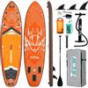 NONE FunWater SUPFW50A Tavola da Paddle Surf Stand Up 350x90x15cm, Base per GoPro, Stampa UV Antiscivolo, 3 Pinne Scorrevoli, EVA 3D Antiscivolo, Corda Elastica Bungee, Stabilità Migliorata, Per Sport