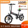 SAMEBIKE Bicicletta Elettrica Samebike 48V 20LVXD30-II con Batteria al Litio 10.4Ah, Motore Posteriore da 350W, Doppio Freno a Disco, Cambio a 7 Velocità