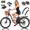 Biciclette Elettriche da Città TTGO YY-26ST per Uomo/Donna, 250W 36V 14.5AH 75KM 26"*1.75"