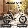 NONE Bicicletta Elettrica Pieghevole ONESPORT OT16-Max con App, Velocità Massima 25km/h, Motore 500W, Batteria Rimovibile 48V18Ah, Pneumatici 20x4.0 Pollici