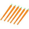 Wpppan 6 penne gel a forma di carota, penna gel arancione per scrivere senza intoppi, penna gel creativa classica carina per scrivere senza intoppi carota divertente 0,5 mm inchiostro gel nero penna