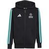 adidas Unisex - Bambini e Ragazzi Mercedes - Amg Petronas Formula 1 Team Dna Full Zip Hoody Sweatshirt, Black/Semi Mint Rush, 11-12 Years