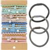 PETERMALLON 23 pezzi Boho capelli scrunchies, elastici per capelli woman, elastici capelli bambina, riutilizzabili, per feste, riunioni, escursioni, sport, attività scolastiche