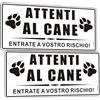 AERHIMIY Cartello Attenti Al Cane Alluminio Riflettente 15x30cm, Attenti al Cane Metallo, Protezione UV, Impermeabile, Con Fori, Bianco