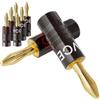 VCELINK 4mm Connettori a Banana, Placcate in oro 24K Connettori Banane Hifi a Doppia Vite per Fili da 12-18 AWG, Piastra a muro, Amplificatore, Home Theater, 8 Pezzie