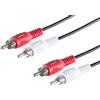 1aTTack.de 1 x 0,75 m - Cavo cinch, 2 spine cinch a 2 spine cinch, cavo di collegamento audio stereo, connettori stampati, contatti nichelati per HiFi, TV, amplificatori