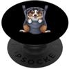 Australian Shepherd Puppy Lover PS Divertente cucciolo di pastore australiano in un marsupio. amante dei cani PopSockets PopGrip Adesivo