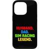Gamer Retro Arcade Style Sarcastic Humor Custodia per iPhone 13 Pro Divertente Detto Marito Papà Sim Racing Legend